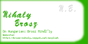 mihaly brosz business card